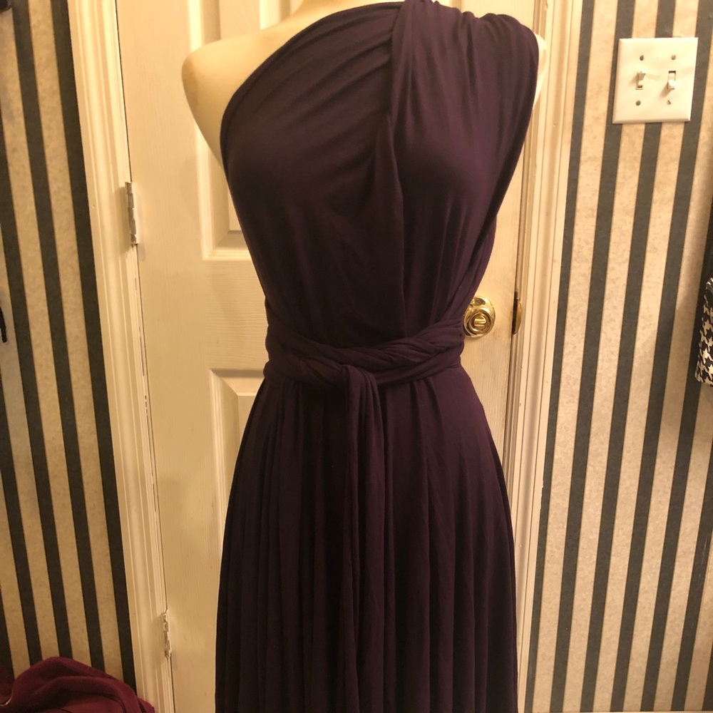 Monif C/ Size 16- 26/ Marilyn Convertible Infinity Wrap Dress in Eggplant